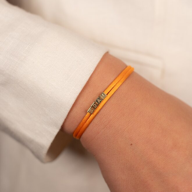 Cube Satijnkoord Armband - 4 Cubes