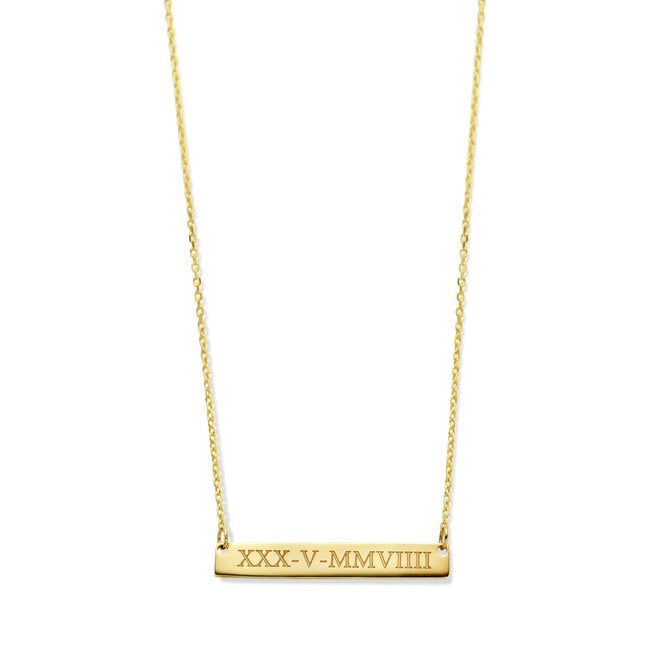 Bar Ketting Mini 14K Goud