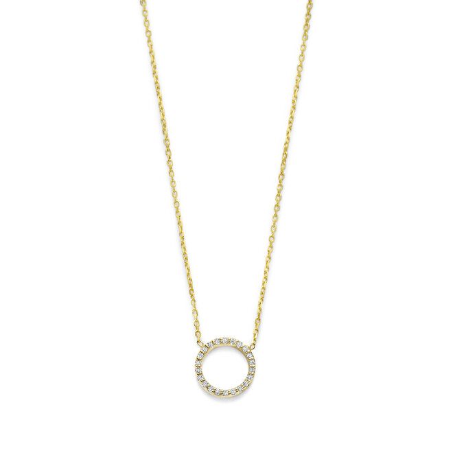 Iconic Round Diamant Ketting 14K Goud