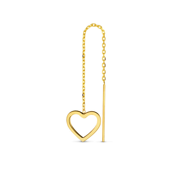 Iconic Heart Chain Earring 14K Gold