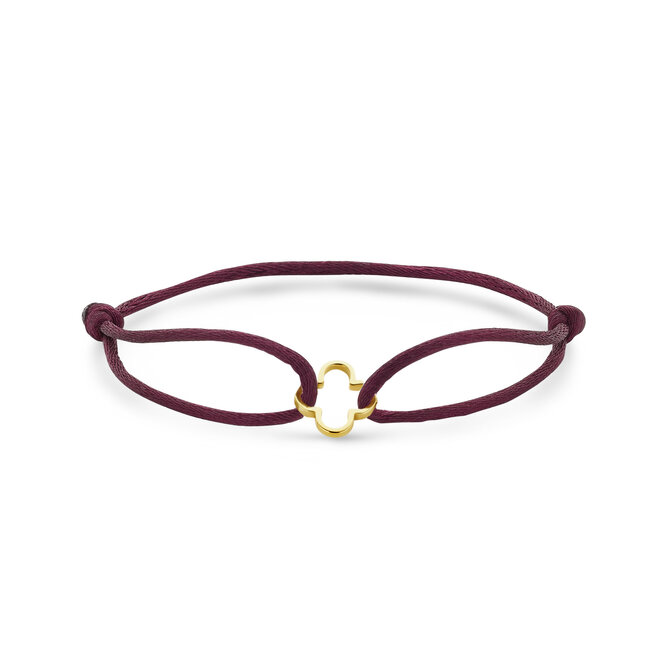 Iconic Lucky Clover Satijnkoord Armband