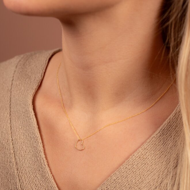 Vintage Hart Maxi Ketting Van 14K Goud
