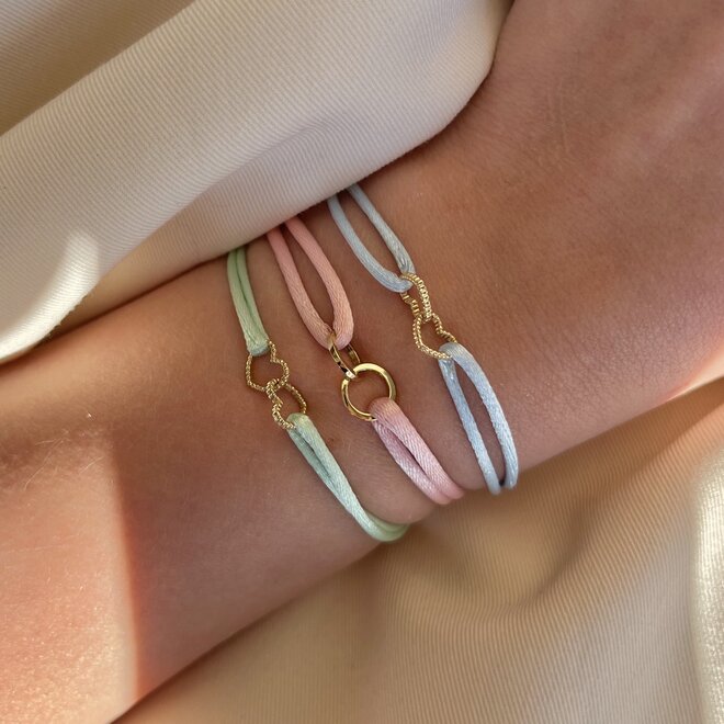 Vintage Double Open Heart Cord Bracelet