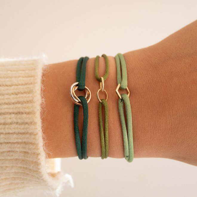 Iconic Hexagon Satijnkoord Armband