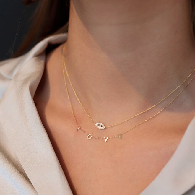 Love Letter Necklace 4 Initials