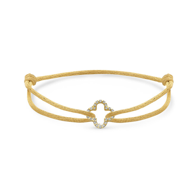 Iconic Lucky Clover Diamant Satijnkoord Armband