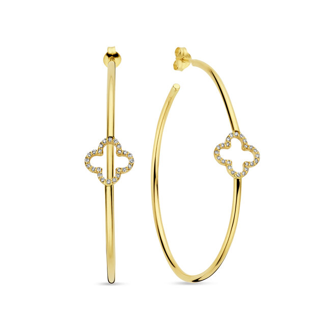 Iconic Lucky Clover Diamond Creole Earrings