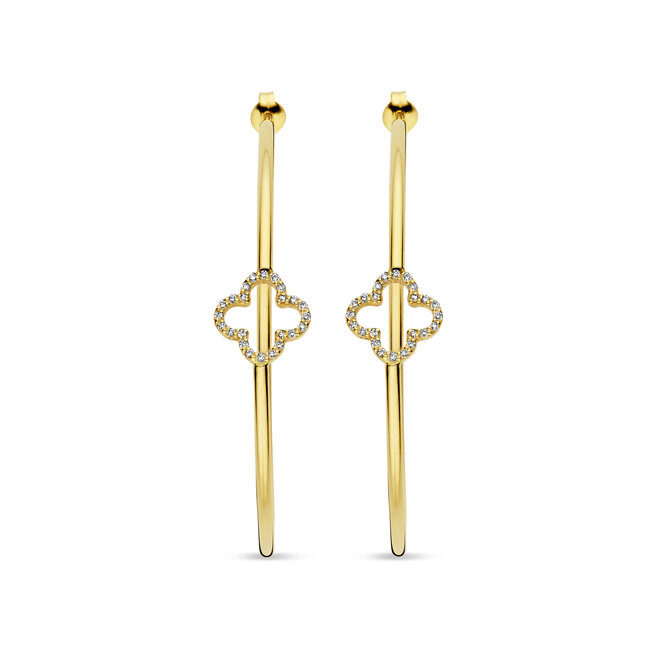 Iconic Lucky Clover Diamond Creole Earrings