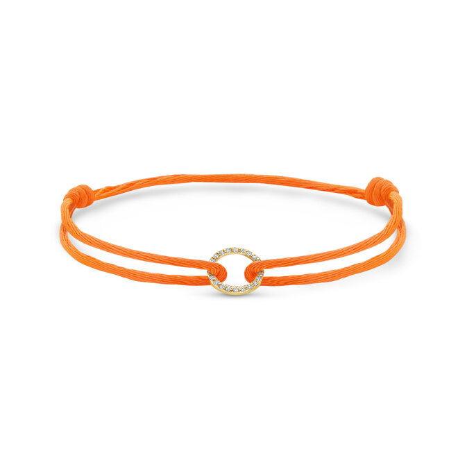 Iconic Round Diamant  Satijnkoord Armband