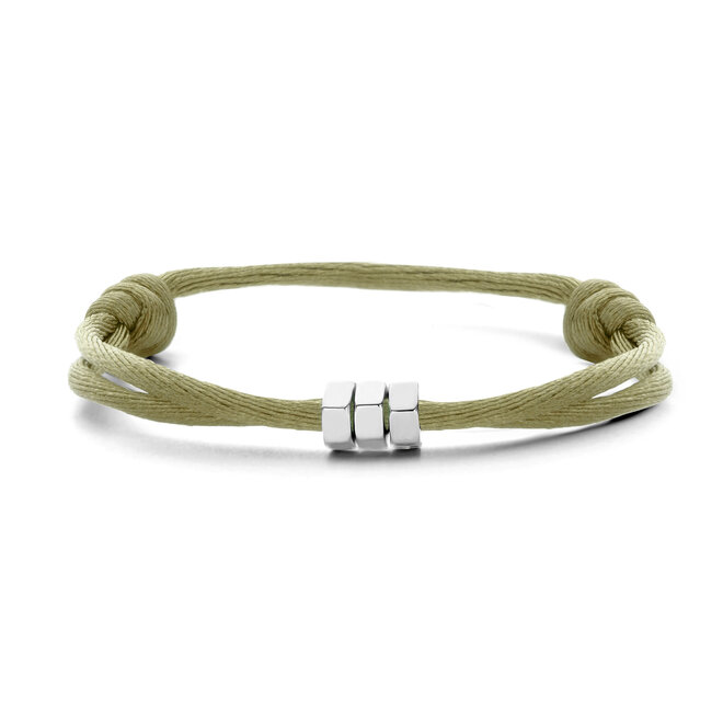Charm Bolt Satijnkoord Armband Heren - 3 Bolts 14K Goud