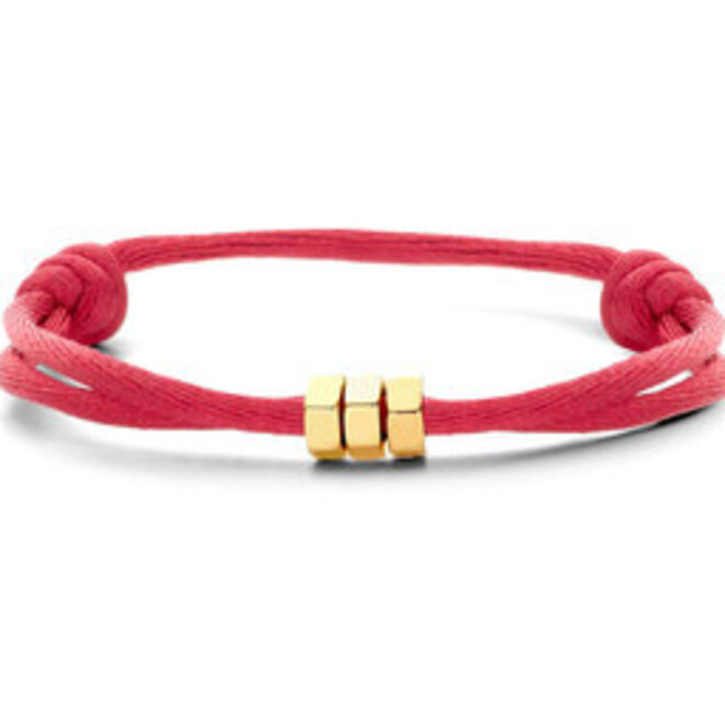 Charm Bolt Satin Cord Bracelet - 3 Bolts 14K Gold