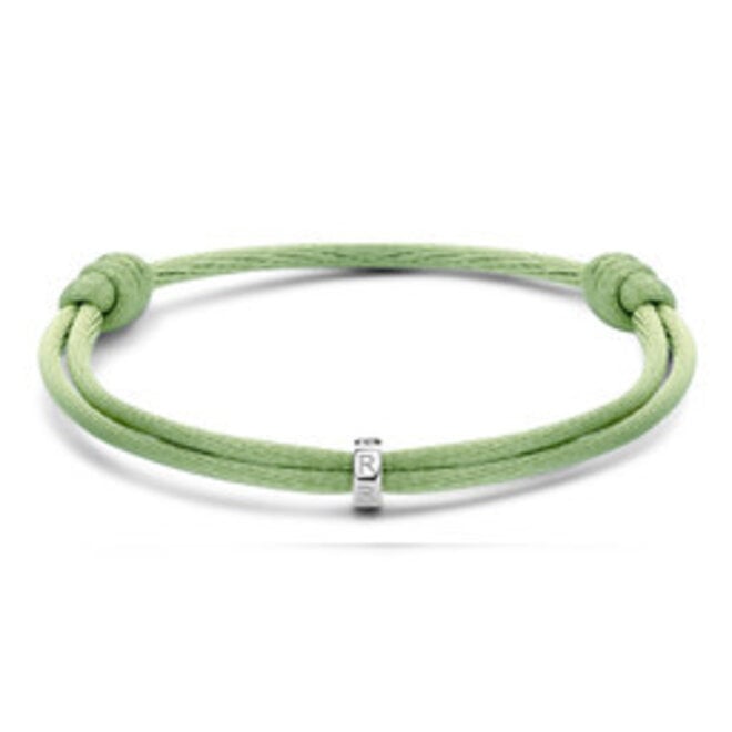 Charm Bolt Satin Cord Bracelet Men - Met Gravering 14K Gold