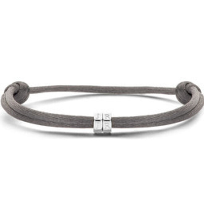 Charm Bolt Satijnkoord Armband Heren - 2 Bolts met Gravering 14K Goud
