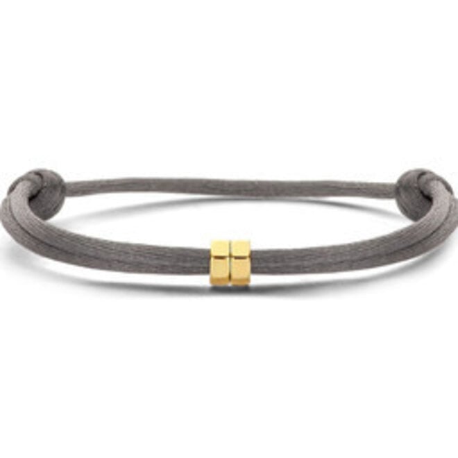 Charm Bolt Satin Cord Bracelet - 2 Bolts 14K Gold