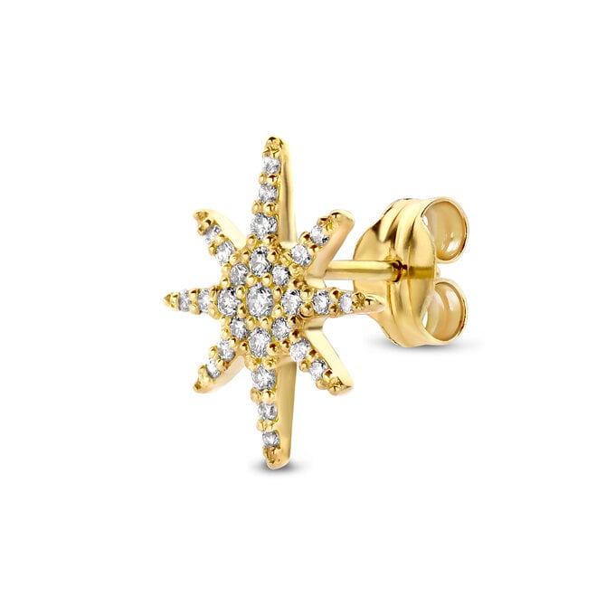 Universe Diamant Ster Oorbel 14K Goud