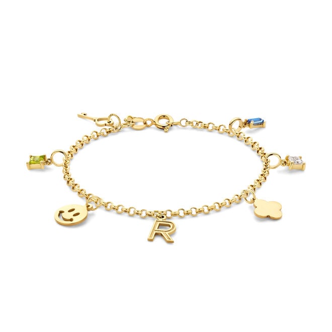 Charm Bedel Smiley 14K Goud