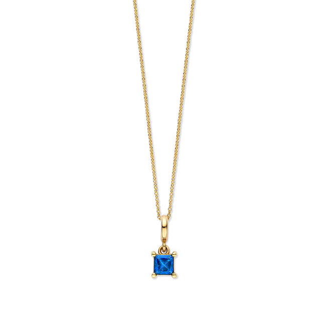 Charm Geboortesteen Bedel Vierkant Ketting 14K Goud
