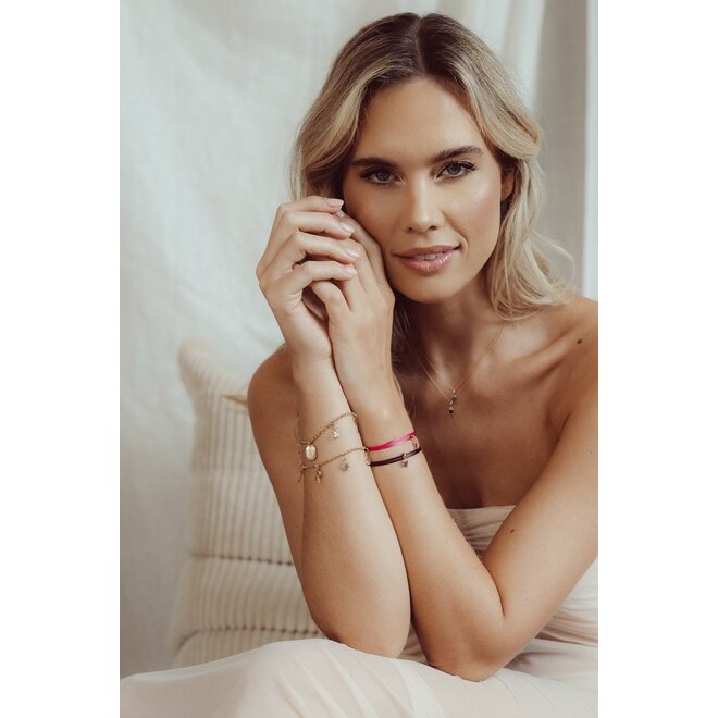 Charm open hart bedel 14K Goud