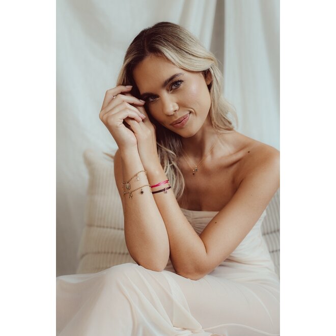 Geboortesteen Bedel Baguette Satijnkoord