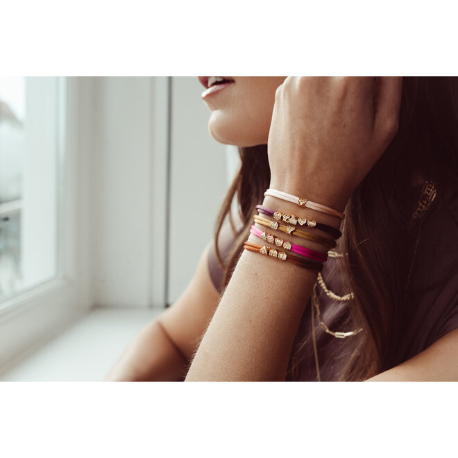 Honey Bee Satijnkoord Armband - 1 Initiaal