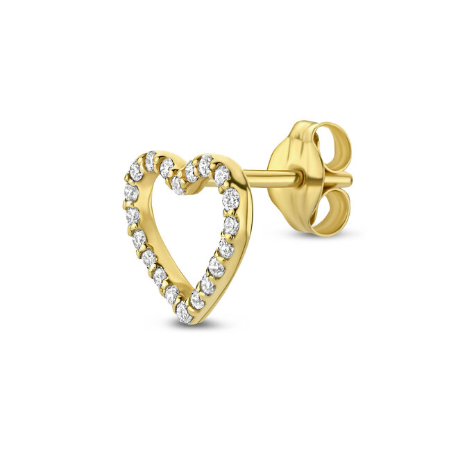 Iconic Heart Diamant Valentijn Oorbel (single piece)