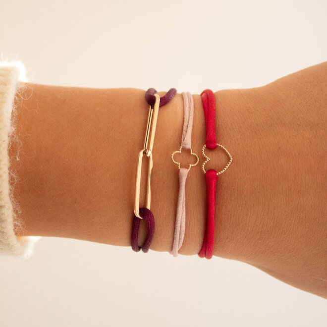 Vintage Heart Big Cord Valentine Bracelet