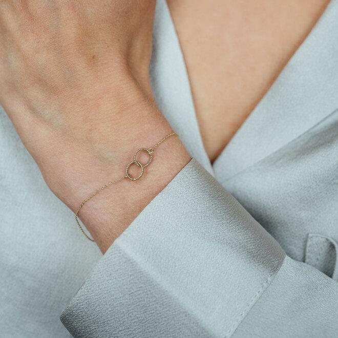 Vintage Double Open Heart Chain Valentine Bracelet