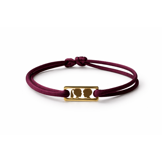 Family Satijnkoord Armband Bar 14K Goud
