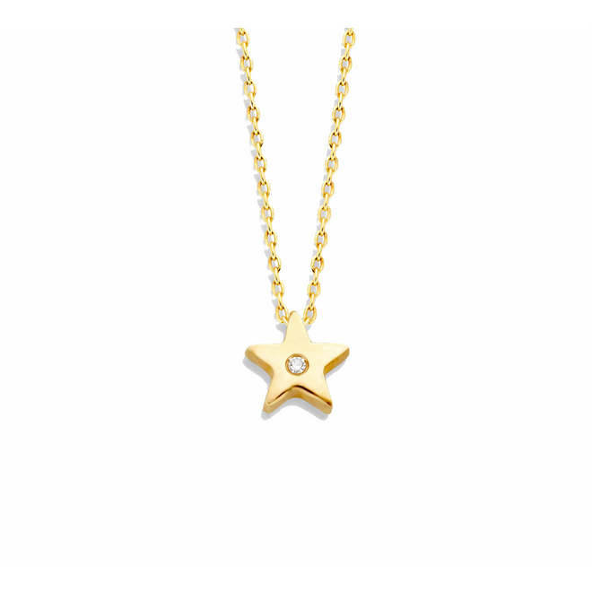 Family Necklace Star Met Diamond 14K Gold