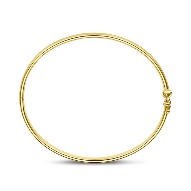 14 Karaat Gouden Iconic Bangle – Tijdloze Statement Armband van Just Franky