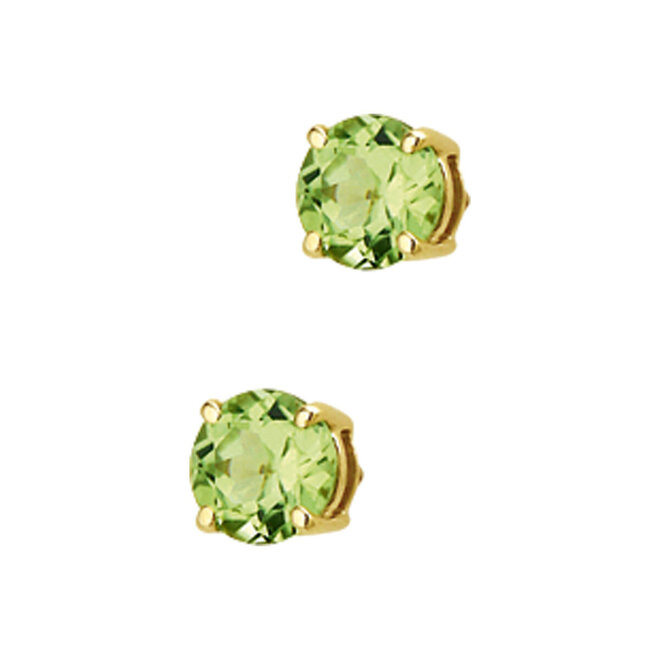 14 Carat Gold Peridot Stud Earrings – Timeless Green Gemstone Studs by Just Franky