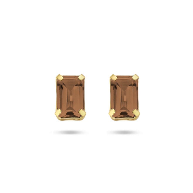 Franky's Candy Smokey Quartz Stud 14K Gold