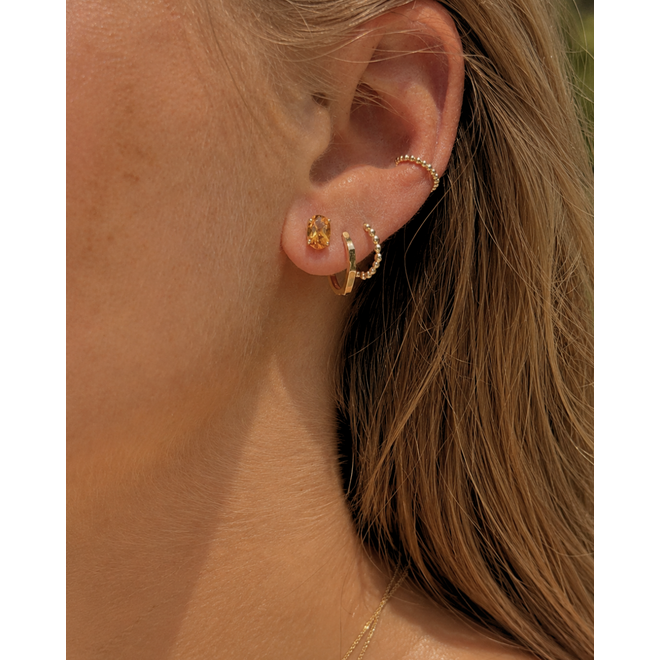 14 Carat Gold Octagon Hoop Earrings 13.5mm by Just Franky