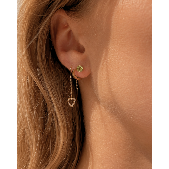 Franky's Candy 14 Karaat Gold Peridot Studs Earrings – Tijdloze Groene Edelsteen Oorknoppen Van 14K Gold
