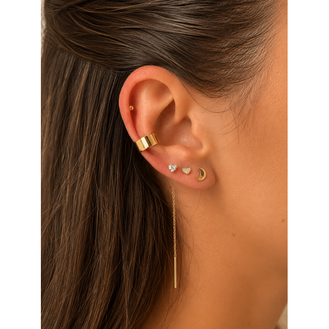 14 Carat Gold Moon Stud Earrings 6x4mm by Just Franky