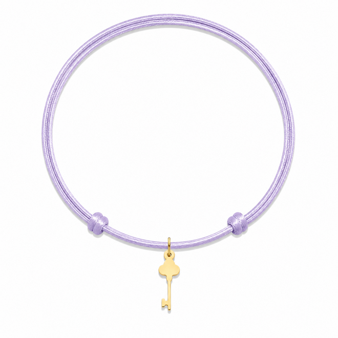 Charm Satijnkoord Ketting met sleutel bedel 14K Goud
