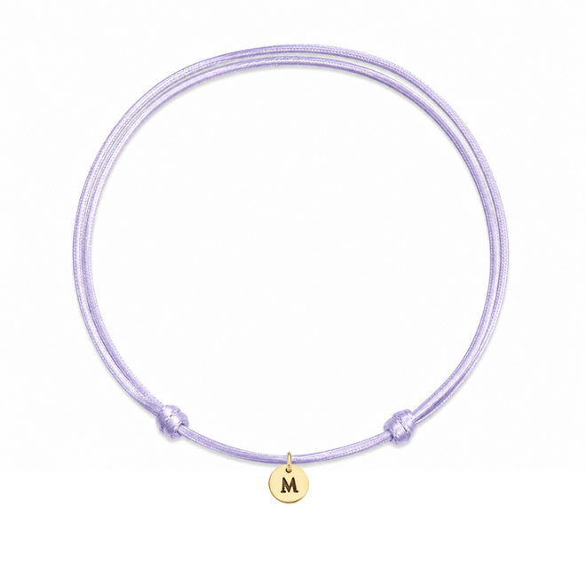 Coin Satijnkoord Ketting met Coin Mini bedel 14K Goud