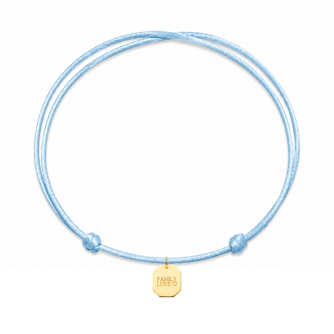 Tag Satijnkoord Ketting bedel 14K Goud