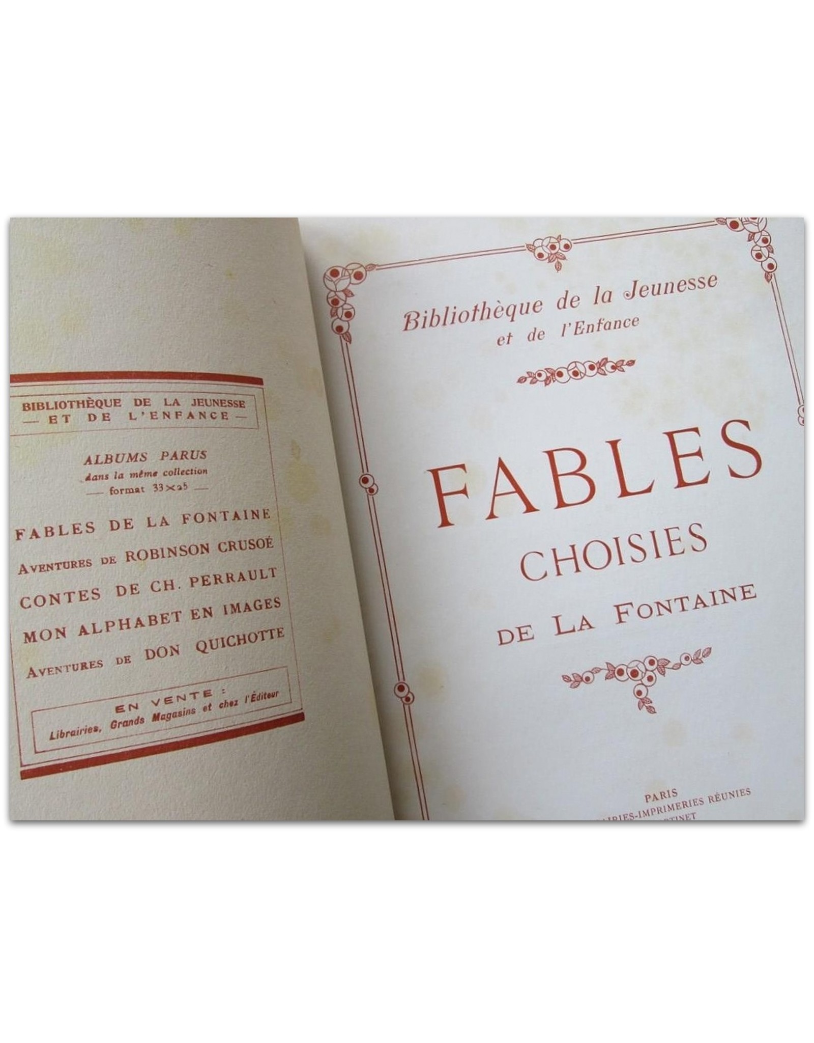 Jean de La Fontaine - Fables Choisies: Bibliothèque de la Jeunesse et de l'Enfance