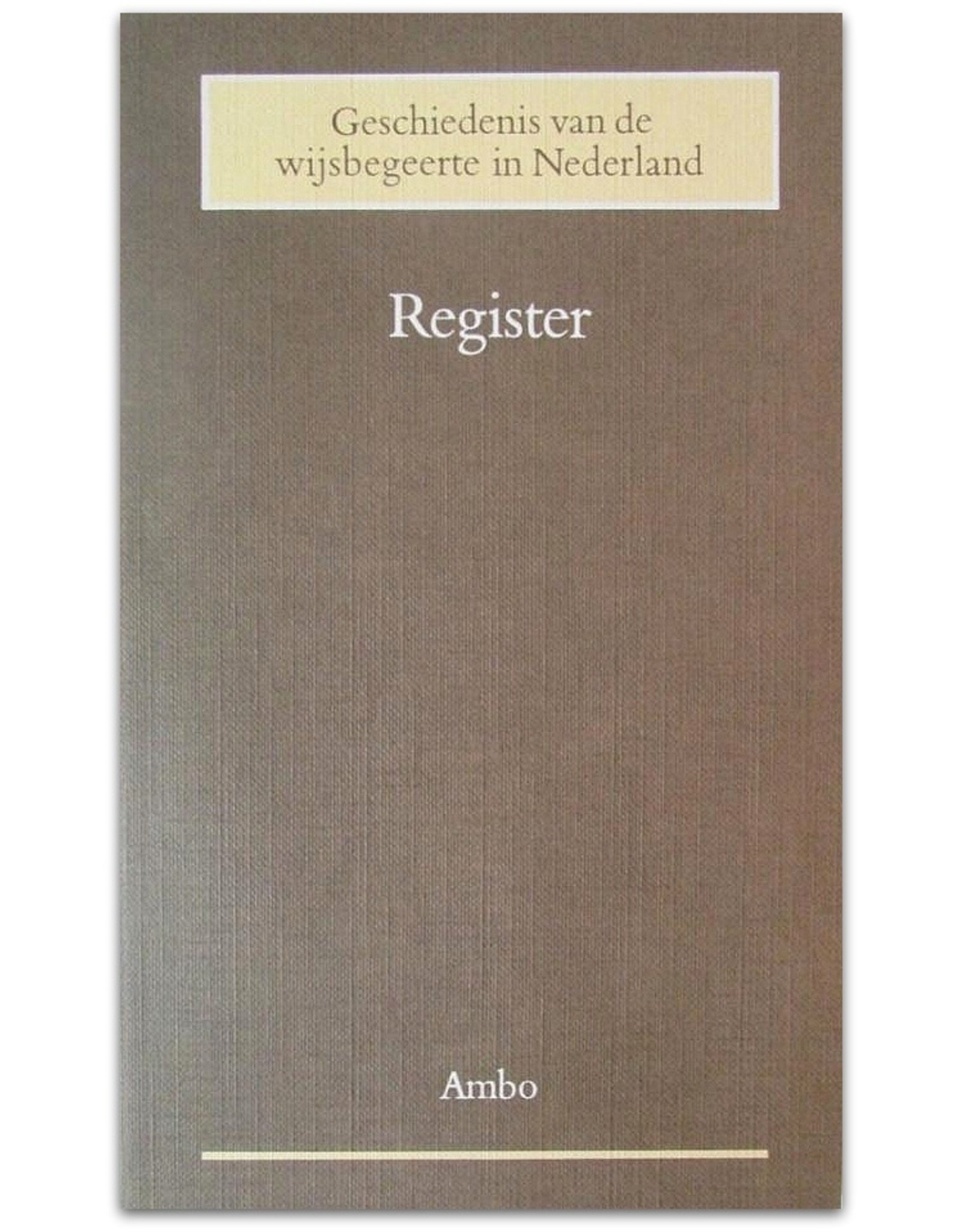 H. Krop - Geschiedenis van de wijsbegeerte in Nederland