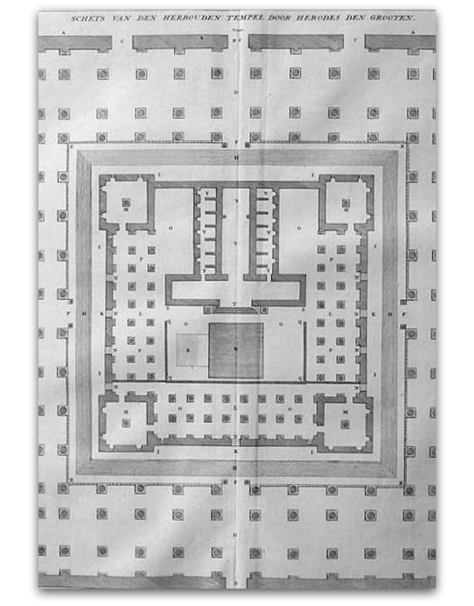 [Augustinus Calmet] - Schets van den herbouden Tempel door Herodes den Grooten