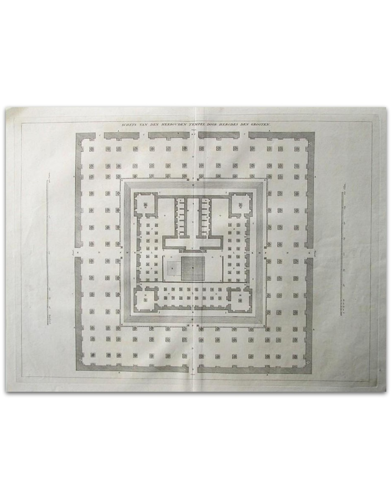 [Augustinus Calmet] - Schets van den herbouden Tempel door Herodes den Grooten