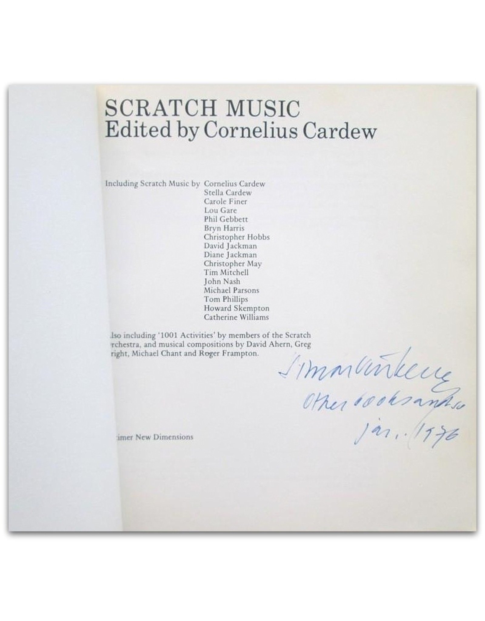 Cornelius Cardew - Scratch Music. Also including '1001 Activities' by [...] the Scratch Orchestra, [...]