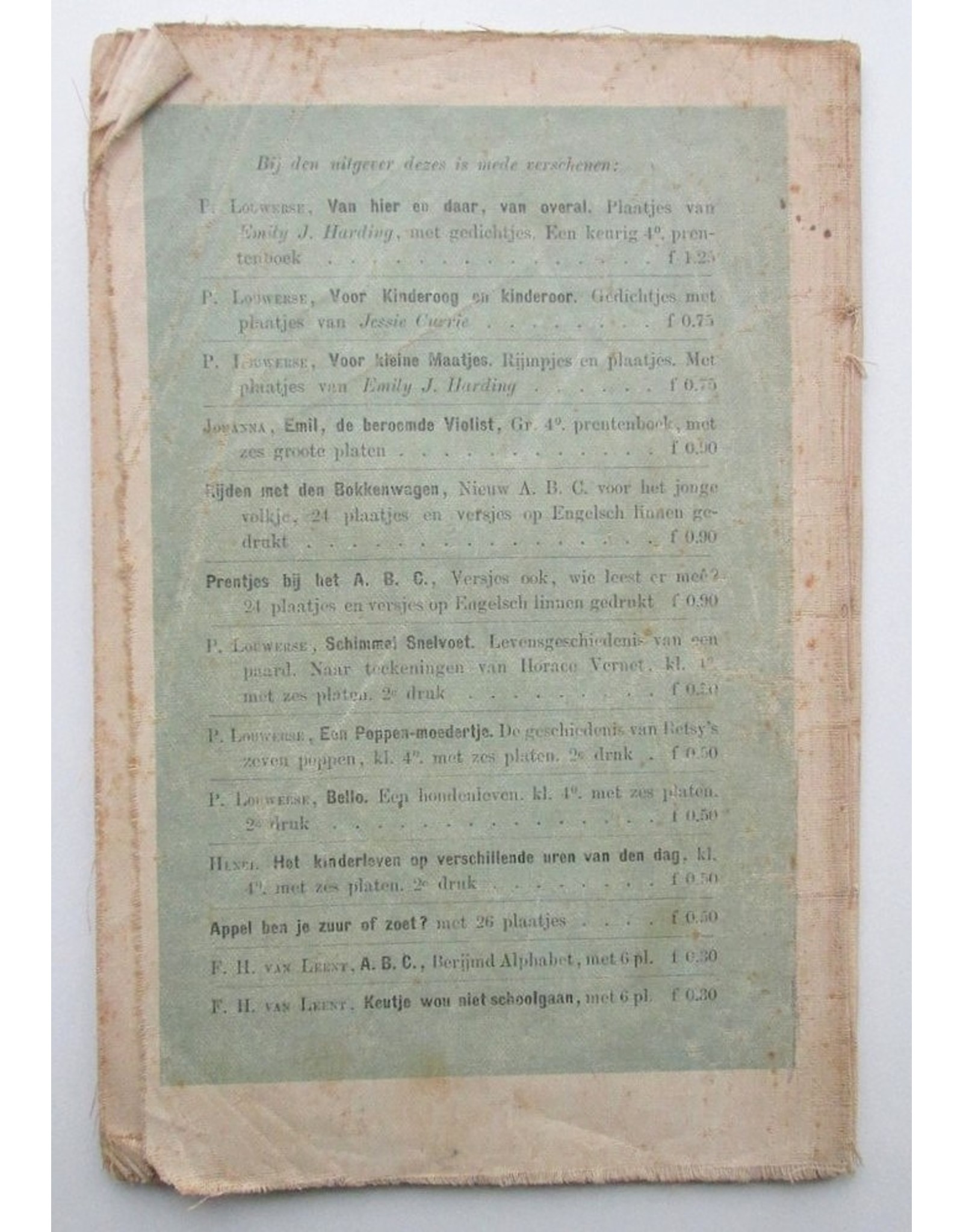 [Anoniem] - De geschiedenis van Het Huisje op het IJs. Linnen Prentenboek. Met gekleurde Plaatjes
