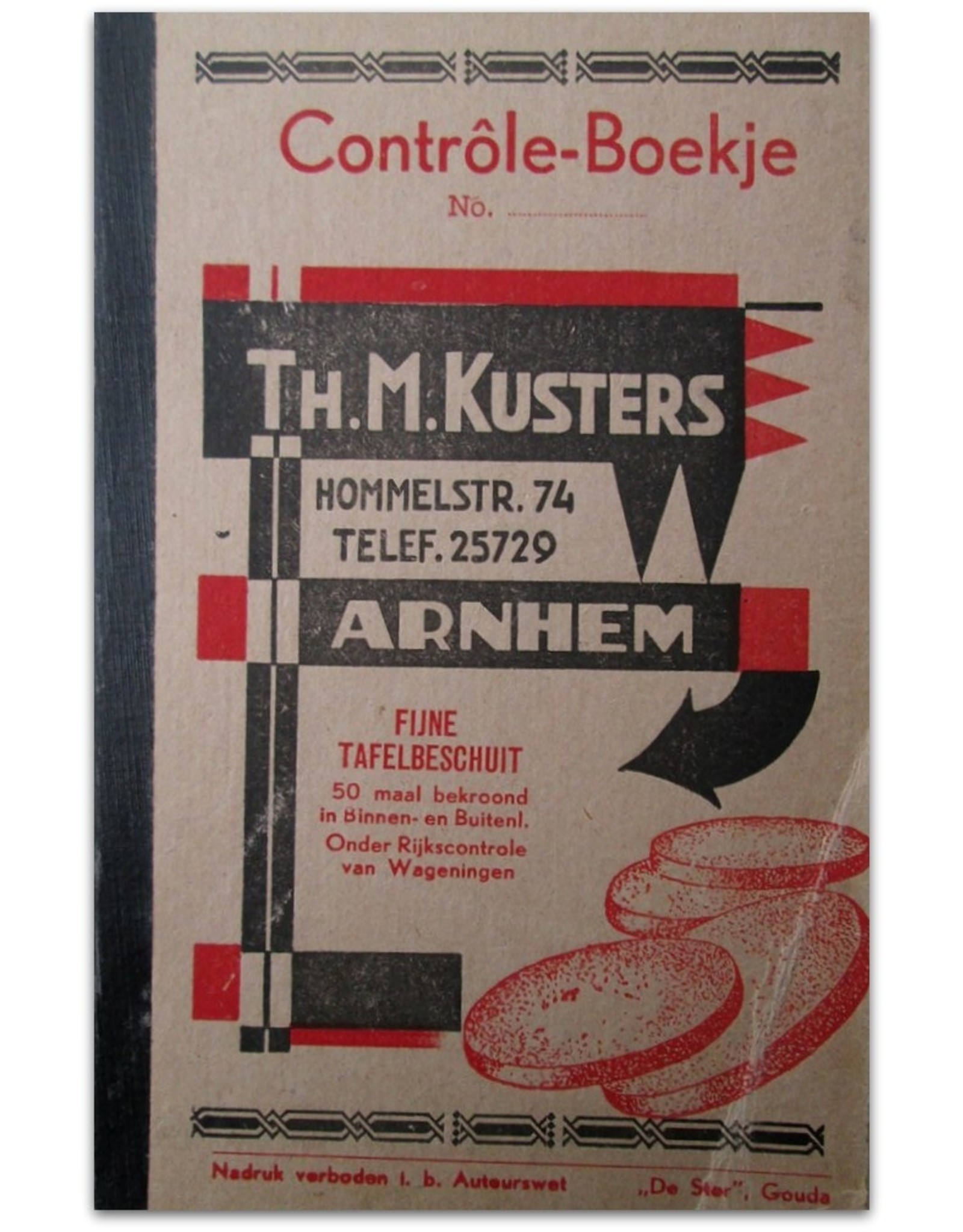 [Sinterklaas] Contrôle-Boekje No. - Th. M. Kusters Hommelstr. 74 Arnhem