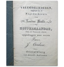 Laurens Koster op Koppermaandag - 1825