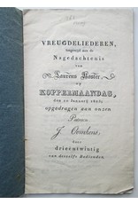 Vreugdeliederen toegewijd aan de Nagedachtenis van Laurens Koster op Koppermaandag [...] 1825; opgedragen aan onzen Patroon J. Oomkens door drieëntwintig van deszelfs Bedienden