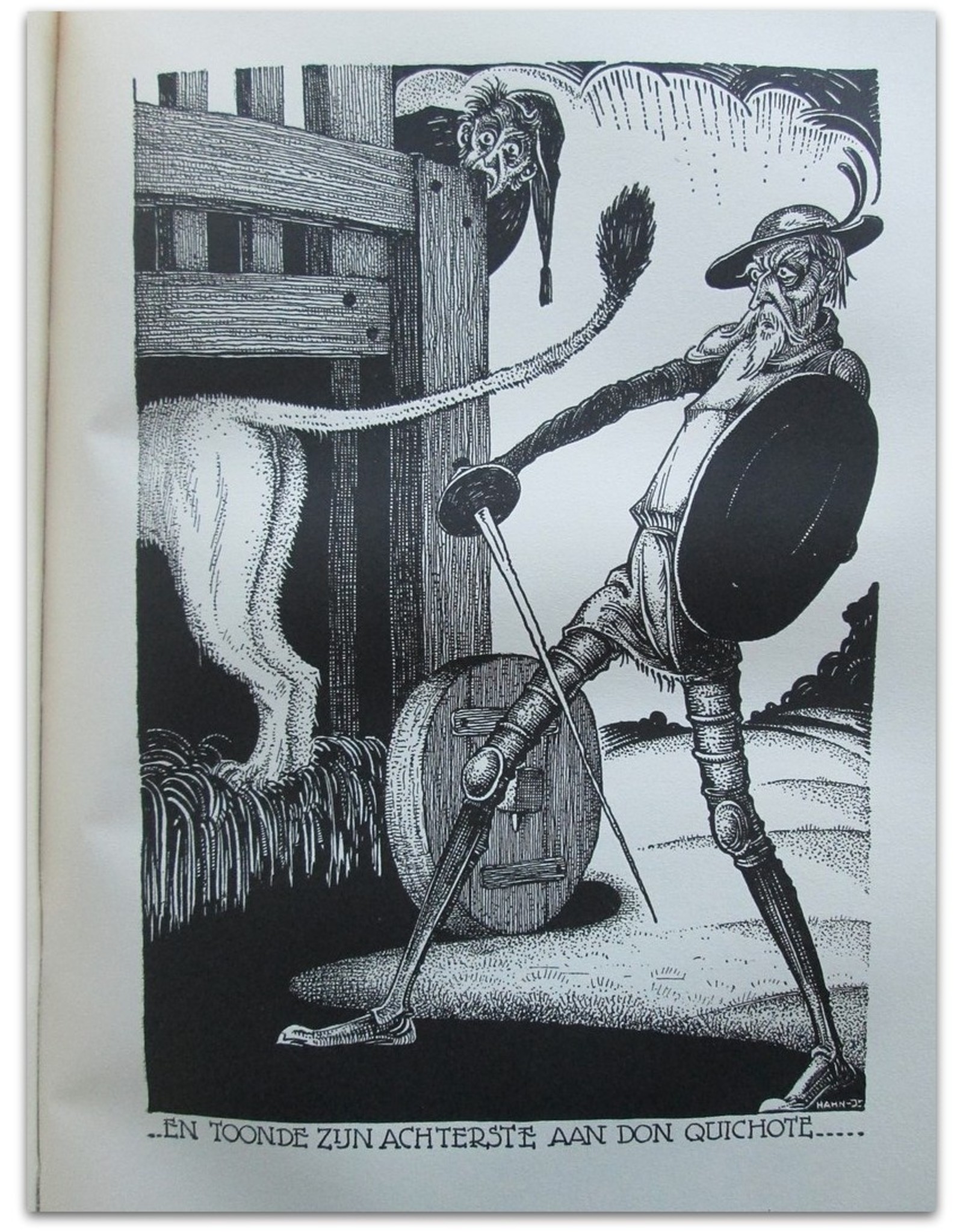Miguel de Cervantes Saavedra - De Avonturen van Don Quichote. Naar de vertaling van C.U. Schüller tot Peursum opnieuw bewerkt en ingeleid door René de Clercq. [Met] Platen van A. Hahn Jr.