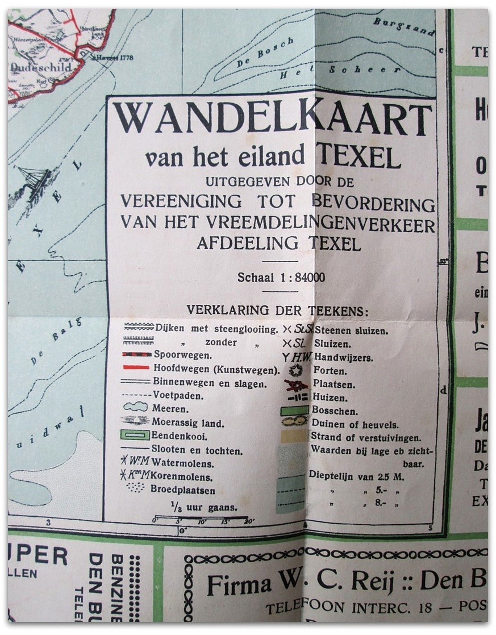 Wandelkaart van het eiland Texel. Tweede verbeterde uitgave