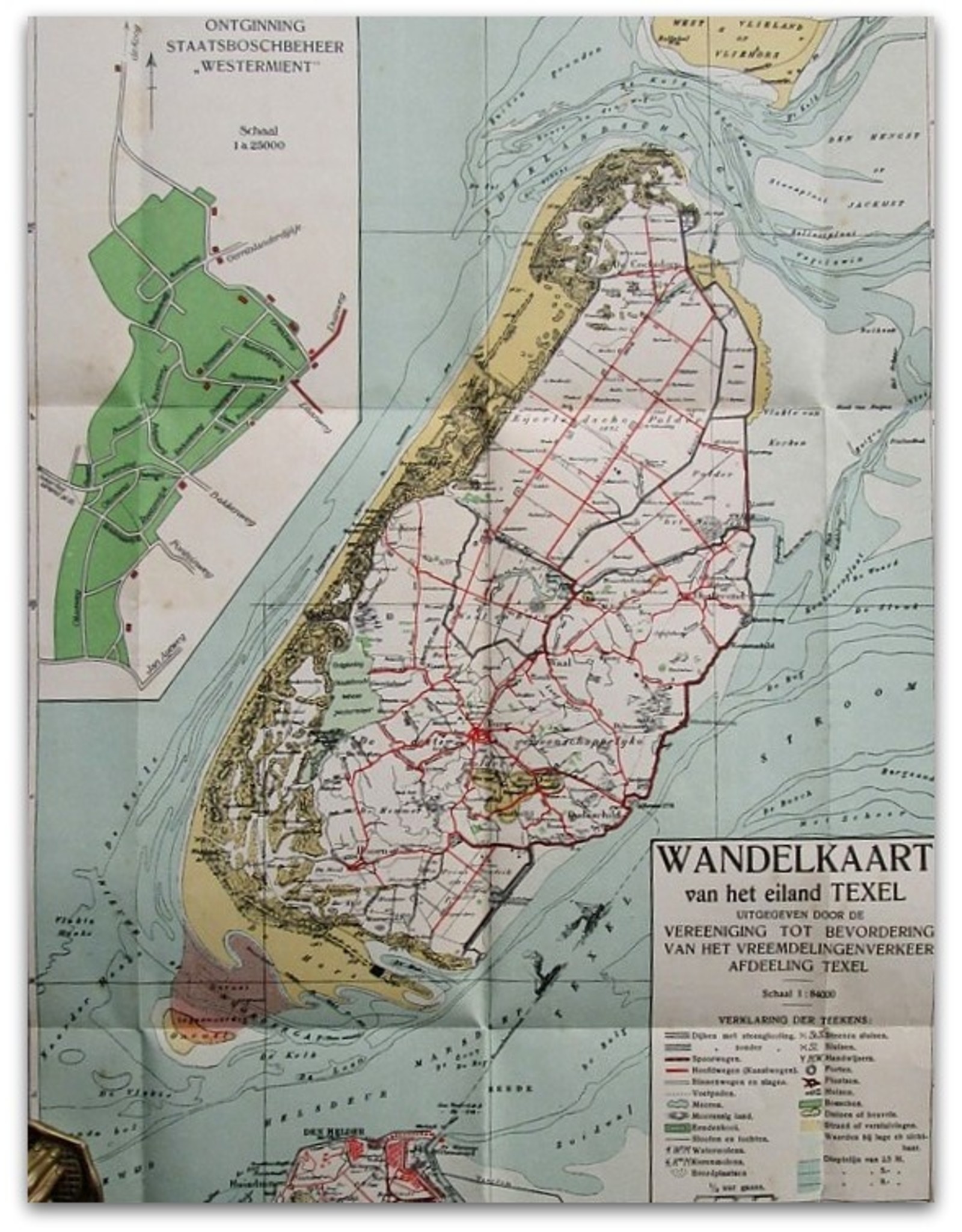 Wandelkaart van het eiland Texel. Tweede verbeterde uitgave